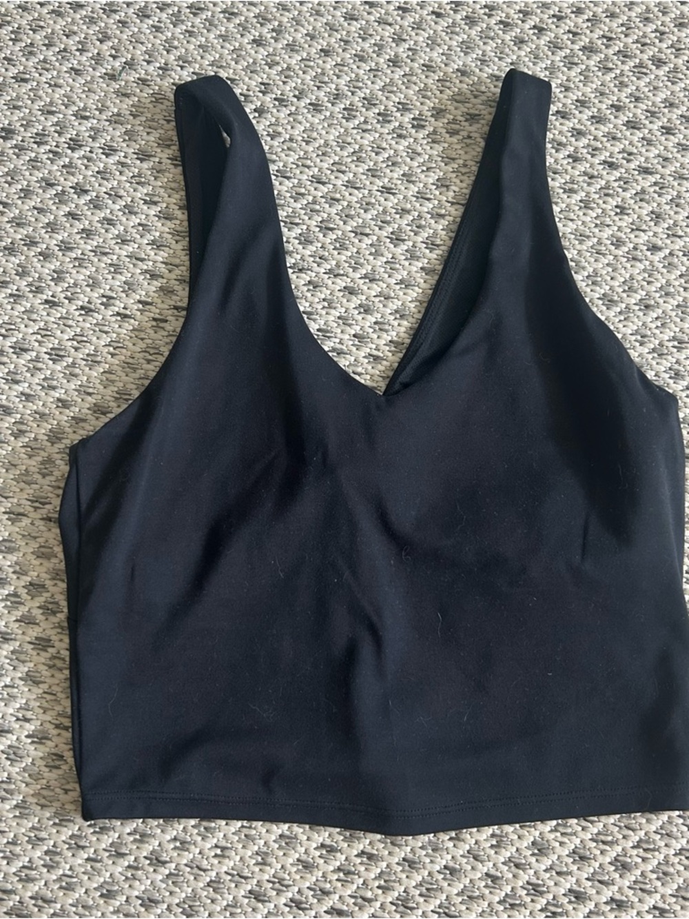 Black V-Neck Crop athletic Tank Top